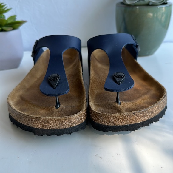 Birkenstock Gizeh Birko Flor Slide Sandal -Blue /Navy-Sz L 9-M 7 - Picture 5 of 15